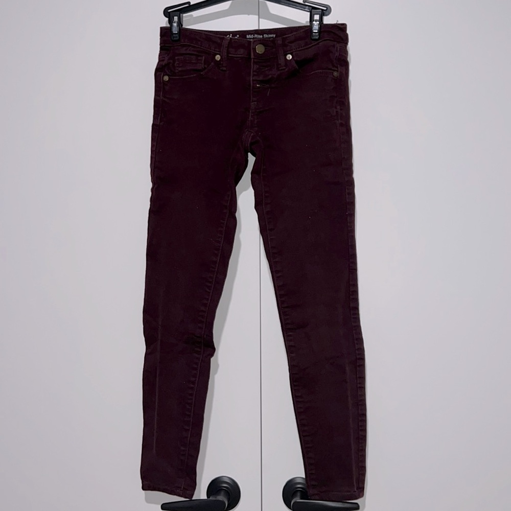 Dark maroon jeans